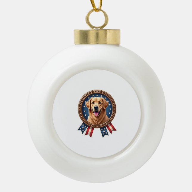 Boule En Céramique Tee-shirt médaille de la légende du Golden Retriev (Devant)