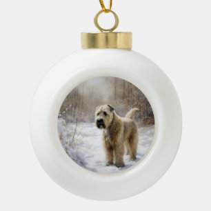 Boule En Céramique Tenter Wheaten Laissez tomber la neige Noël