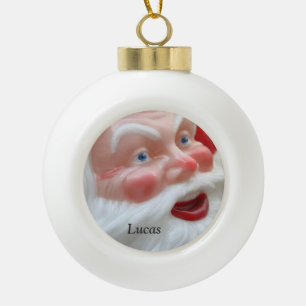 Boule En Céramique Tête vintage du Père Noël