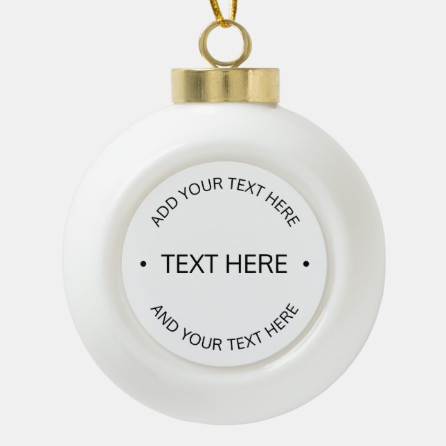 Boule En Céramique Texte modifiable simple et moderne | Blanc et noir (Devant)