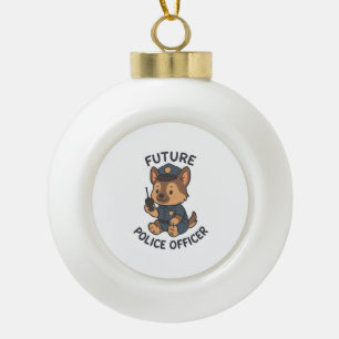 Boule En Céramique Thème de futur policier de chien mignon
