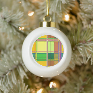 Boule En Céramique Tissu coloré des Caraïbes Madras Tartan
