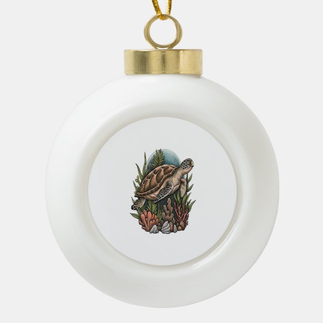 Boule En Céramique Tortue tropicale (Devant)