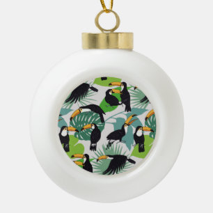 Boule En Céramique Toucan Bird : Palm Feuille Motif
