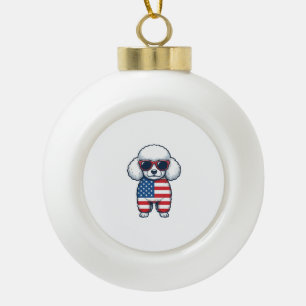 Boule En Céramique Toucan Patriotique avec Lunettes de Soleil Design 