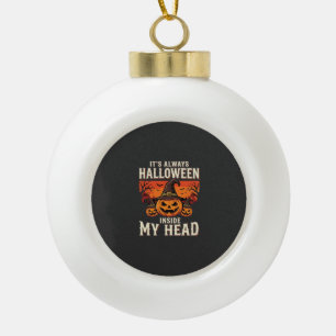 Boule En Céramique Toujours Citrouille de Halloween Design de Sorcièr
