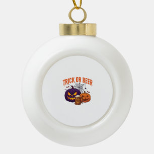 Boule En Céramique Trick Or Beer Mug citrouilles Halloween Toile d'ar