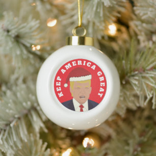 Boule En Céramique Trump Keep America Great Christmas Ball Orament