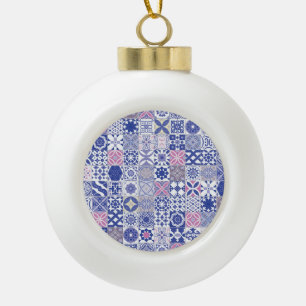 Boule En Céramique Tuile marocaine - violet et rose