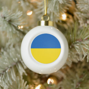 Boule En Céramique Ukraine drapeau bleu jaune mignon