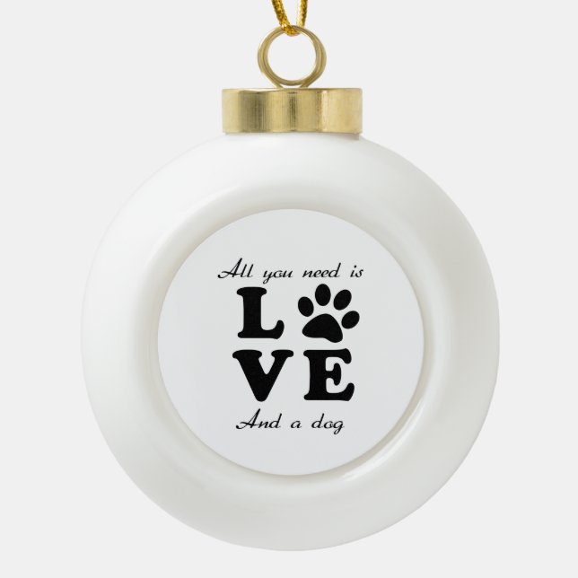 Boule En Céramique Un amour de chiens (Devant)