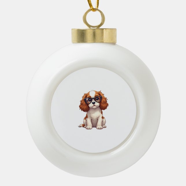 Boule En Céramique Un chien mignon, le roi Charles Spaniel (Devant)