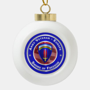 Boule En Céramique Un vétéran de l'Armée de terre-Europe garde Noël