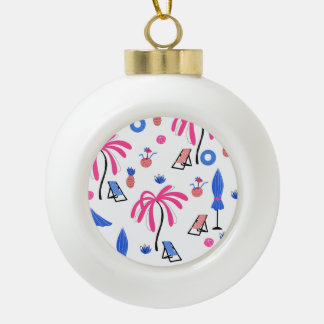 Boule En Céramique Vacances d'été : Palm Trees Ananas Motif