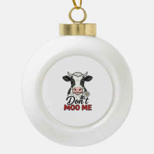 Boule En Céramique Vache drôle vintage ne me lèche pas gravure