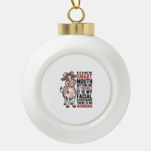 Boule En Céramique Vache mignonne insolente graphique vintage Smart M