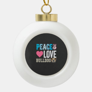 Boule En Céramique Vecteur Peace Love Bulldog