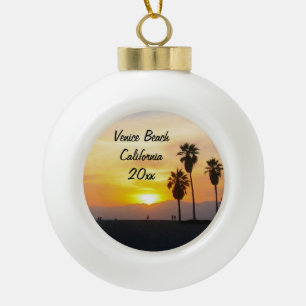 Boule En Céramique Venice Beach California Sunset Xmas