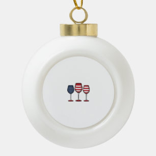Boule En Céramique Verres à vin patriotiques dessin de t-shirt vector