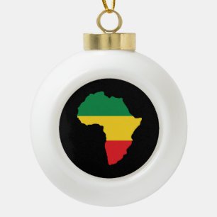 Boule En Céramique Vert, or et drapeau rouge de l'Afrique