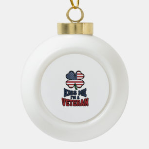 Boule En Céramique Vétéran Kiss Me Trèfle Patriotique Vintage Chemise