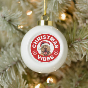 Boule En Céramique Vibes de Noël Shar-Pei