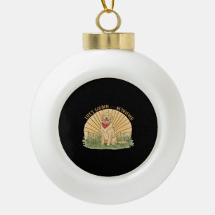 Boule En Céramique Vie d'or avec un rétro mignon - Design doré