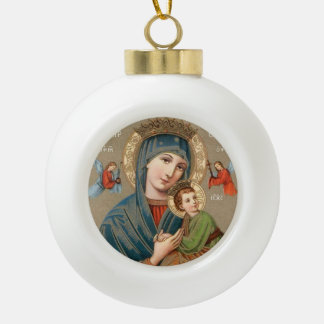 Boule En Céramique Vierge Marie béni avec l'ornement de Jésus