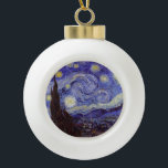 Boule En Céramique Vincent Van Gogh Starry Nuit Vintage Art<br><div class="desc">Vincent van Gogh Starry Night Art Peinture Starry Night est un tableau de l'artiste post-impressionniste néerlandais Vincent van Gogh. Le ciel bleu de la nuit est rempli de nuages tourbillonnants, d'étoiles et d'une lune brillante croissant. La Nuit étoilée est la seule nocturne de la série de vues depuis la fenêtre...</div>