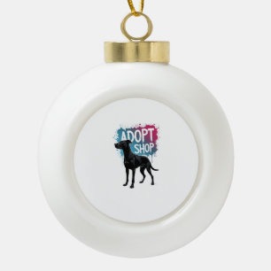 Boule En Céramique Vintage Adoptez Ne Faites Pas D'Achats Chien Graff