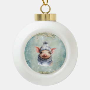 Boule En Céramique Vintage campagne mignon Cochon Noël