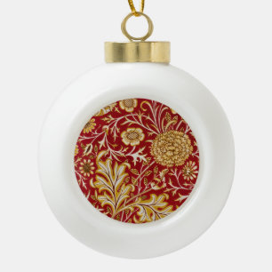 Boule En Céramique Vintage William Morris Cherwell Fleur rouge Art