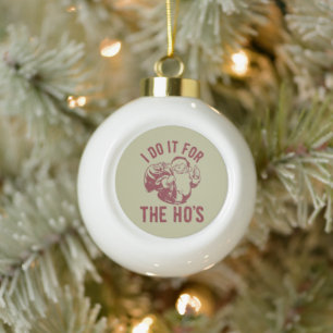 Boule En Céramique Visage de Père Noël Noël rude Je le fais pour les 