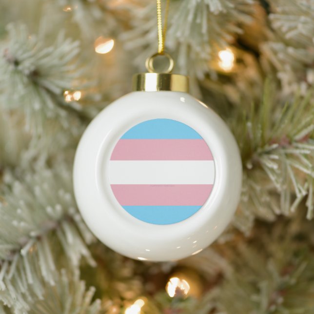 Boule En Céramique Visibilité du drapeau de fierté transgenre de Slip (Arbre)