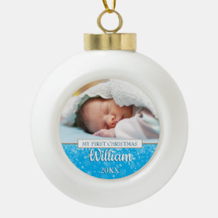 Boule En Céramique Votre photo de bébé préférée pour Noël