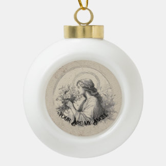Boule En Céramique Vous êtes mon ange Noël vintage personnalisé 