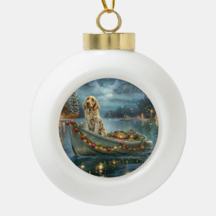 Boule En Céramique Voyage de fête de Noël du Setter Anglais