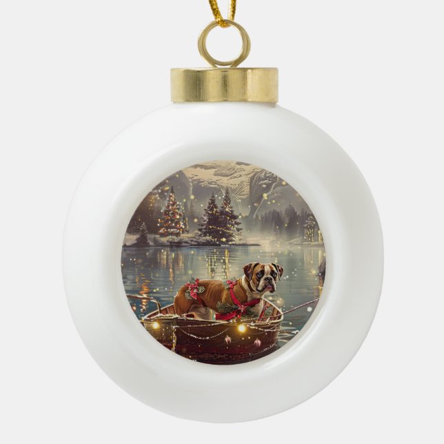 Boule En Céramique Voyage de Noël de Boxer (Devant)