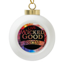 Wicked Good Polkas Snowflake Framed Ornament