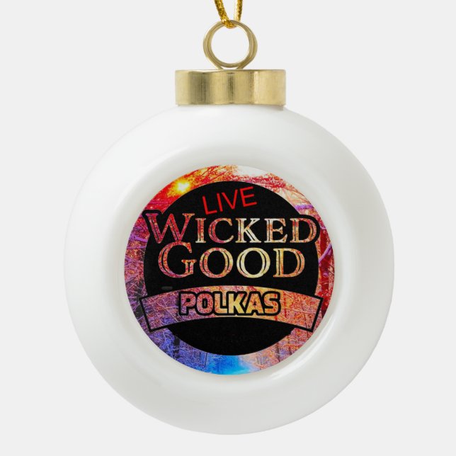 Boule En Céramique Wicked Good Polkas Snowflake Framed Ornament (Devant)