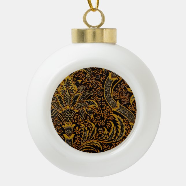 Boule En Céramique William Morris India Rouge Floral Vintage Classiqu (Devant)
