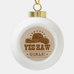 Boule En Céramique Yee Haw Girls Cowgirl Design Casquette