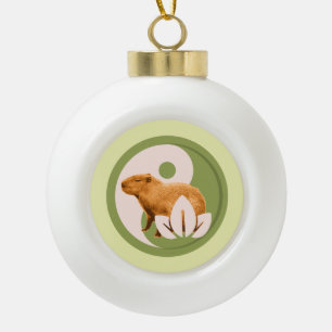 Boule En Céramique Zen Capybara Yin Yang