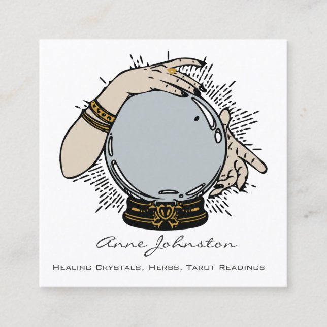 Boule en cristal magique et Carte de visite Carré  (Devant)