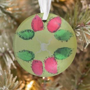 Boule en verre Vintag de Noël de Mercury peint