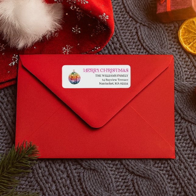 Boule Kitsch Christmas Disco | Étiquette de vacanc (Créateur téléchargé)