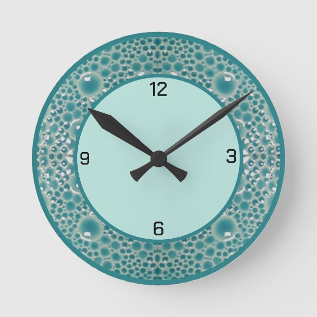 Boule Turquoise Horloge murale pour salle de bain (Recto)