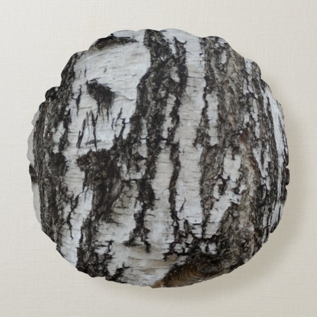 Bouleau brossé Polyester coussin rond 41 cm (Devant)