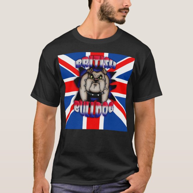 Bouledogue britannique avec le T-shirt d'Union (Devant)