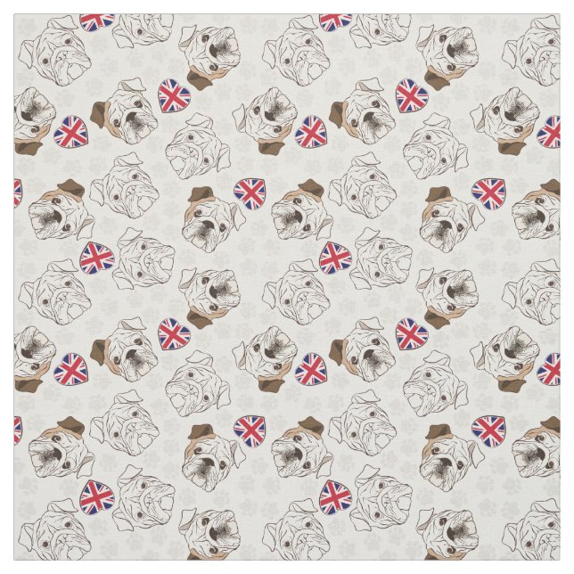 Bouledogue et tissu anglais d'Union Jack par la (Échantillon)
